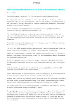 IARD-statement-for-the-UN-HLM-on-NCDs-multistakeholder-hearing- -International-Alliance-for-Responsible-Drinking